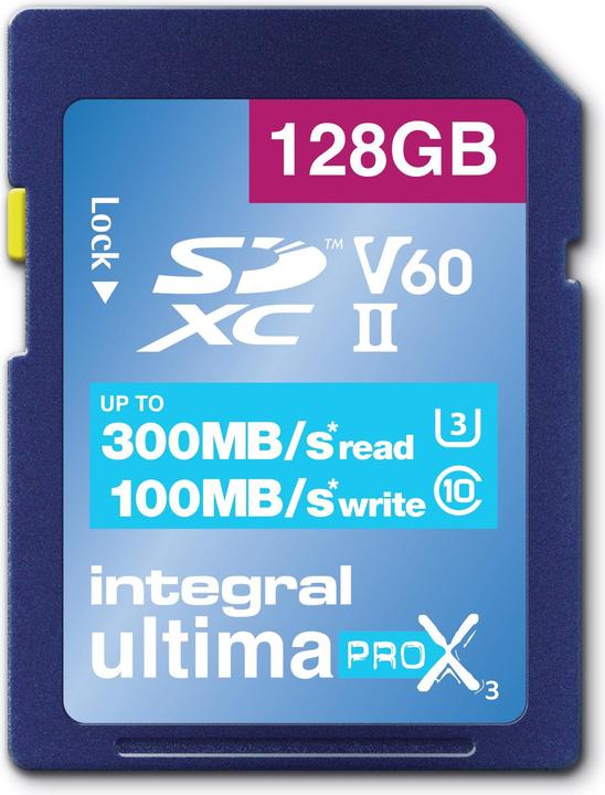 Actual product image 128GB ULTIMAPRO X3 UHS-II V60 Professional Grade SD Card Up to 300MB/s Read & 100MB/s Write (128 GB, SDXC, U3, UHS-II)
