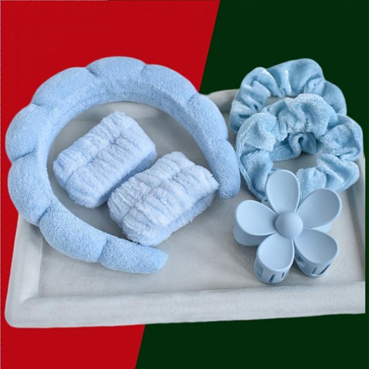 Immagine prodotto Alopini Set di 6 pezzi/set di fascia per capelli SPA, fascia per capelli spa, braccialetto di velluto con