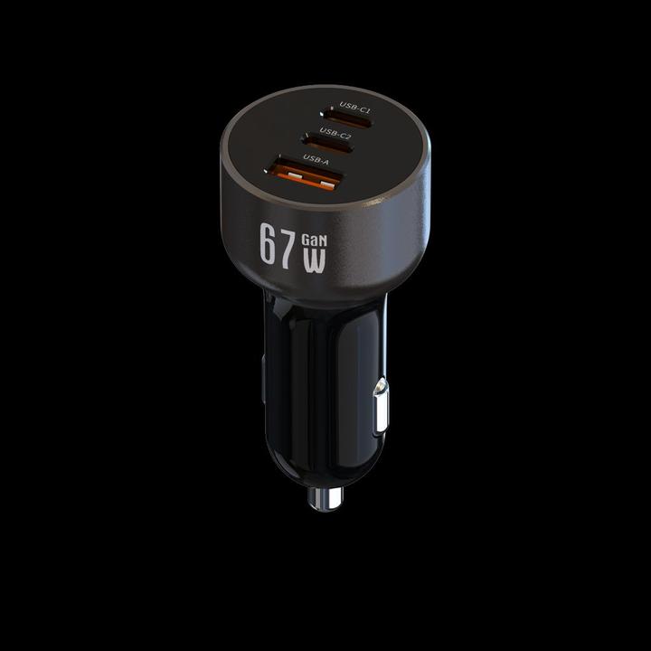 Produktbild Nextbatt 67W Autoladegerät 2x USB-C/1x USB-A - Schwarz/Grau