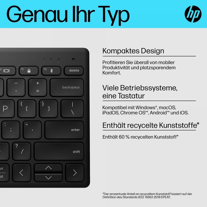 Produktbild HP 355 Compact Multi-Device Bluetooth Keyboard (DE, Kabellos)