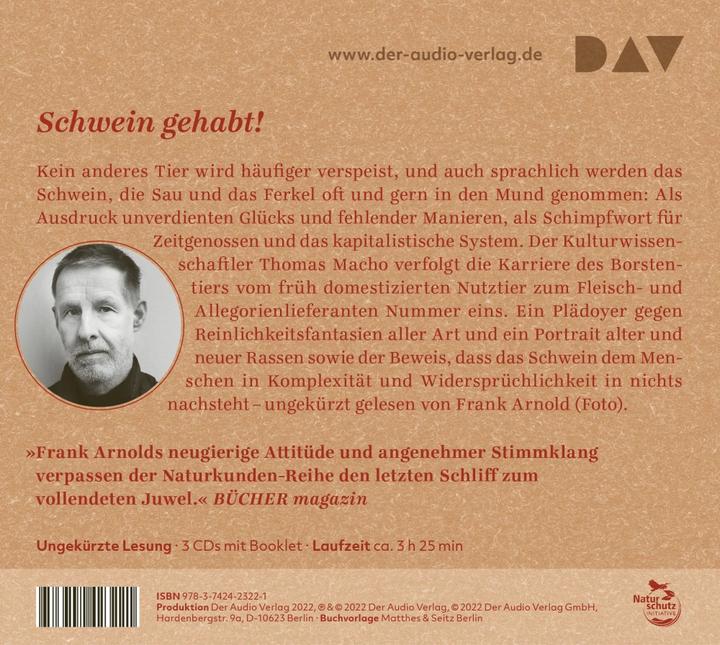 Produktbild Schweine. Ein Portrait (Thomas Macho, Frank Arnold, Deutsch)