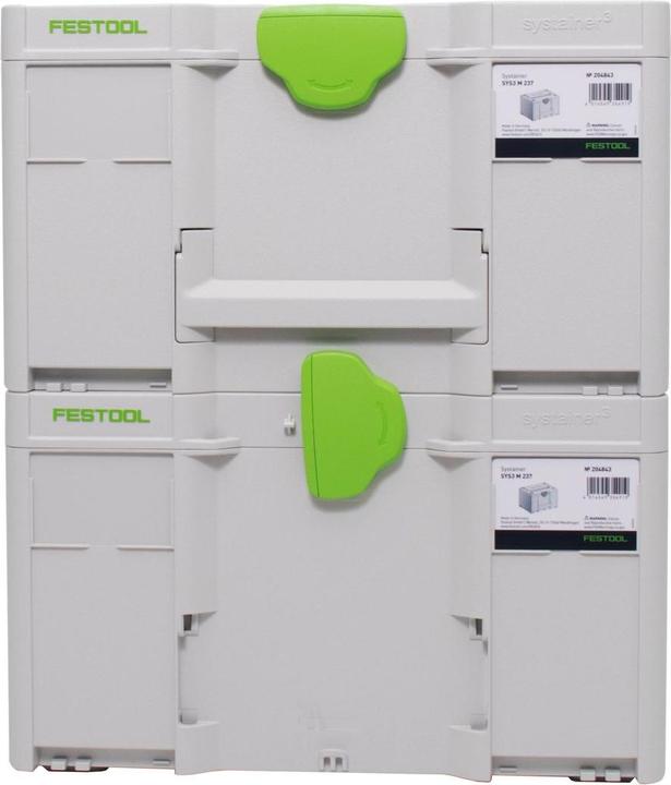 Produktbild Festool Systainer Set 2x SYS3 M 237 ( 2x 204843 ) 21,4 Liter 396x296x237mm Werkzeugkoffer koppelbar