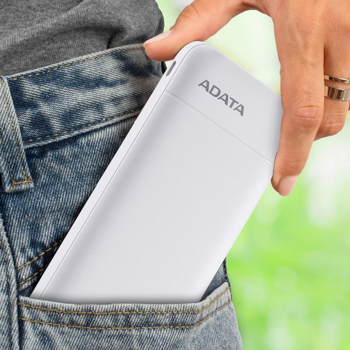 Actual product image Adata POWER BANK USB 10000MAH WHITE/PC100-14WH (10000 mAh, 20 W, 37 Wh)