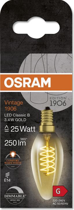 Image du produit Osram Vintage (E14, 3.40 W, 250 lm, 1 x, G)