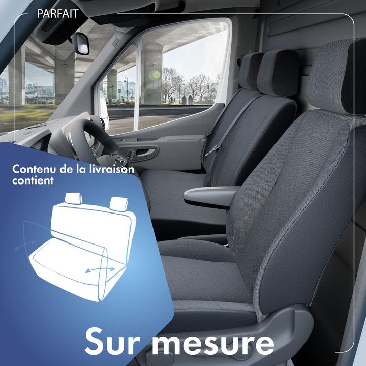Produktbild Walser Sitzbezüge für VW T5 Doppelbank vorne aus strapazierfähigem Polyester umlegbar ab BJ 09/2009 heute
