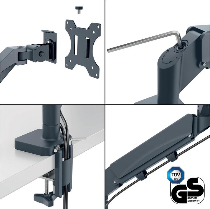 Produktbild Leitz Ergo Platzsparender Dual Monitorarm mit Laptophalterung (Tisch, 32.01")