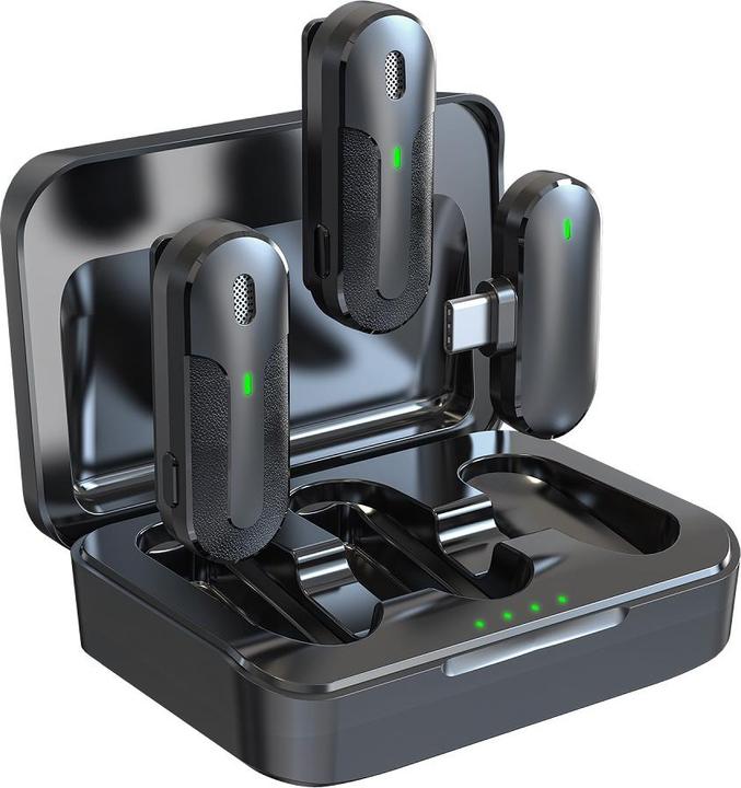 Devia Mikrofon für smartfon Kintone USB-C wireless 2in1 schwarz