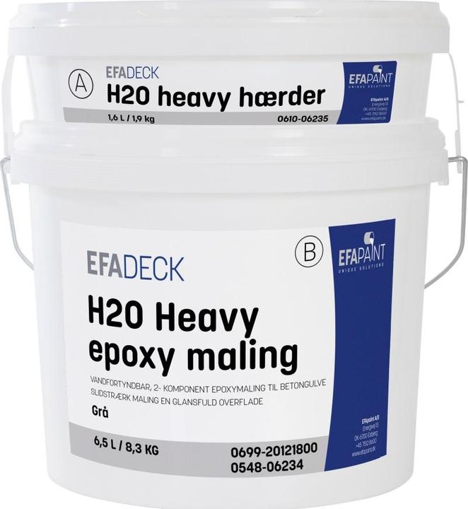 Esbjerg Paints Efadeck H2O Heavy Grå m/haerder 8 L/10,09 KG (hærder 8 L, 10.09 KG, H2O Heavy Grå m)