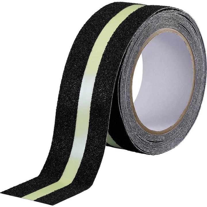 Toolcraft TO-10187130 Anti-Rutschband Schwarz, Grün (L x B) 10 m x 55 mm 1 St. (55 mm)