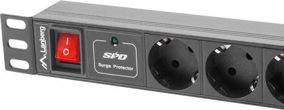 Actual product image Lanberg PDU-07F-0200-IEC-BK Power Distribution Unit (PDU) 7 AC outlets 1U