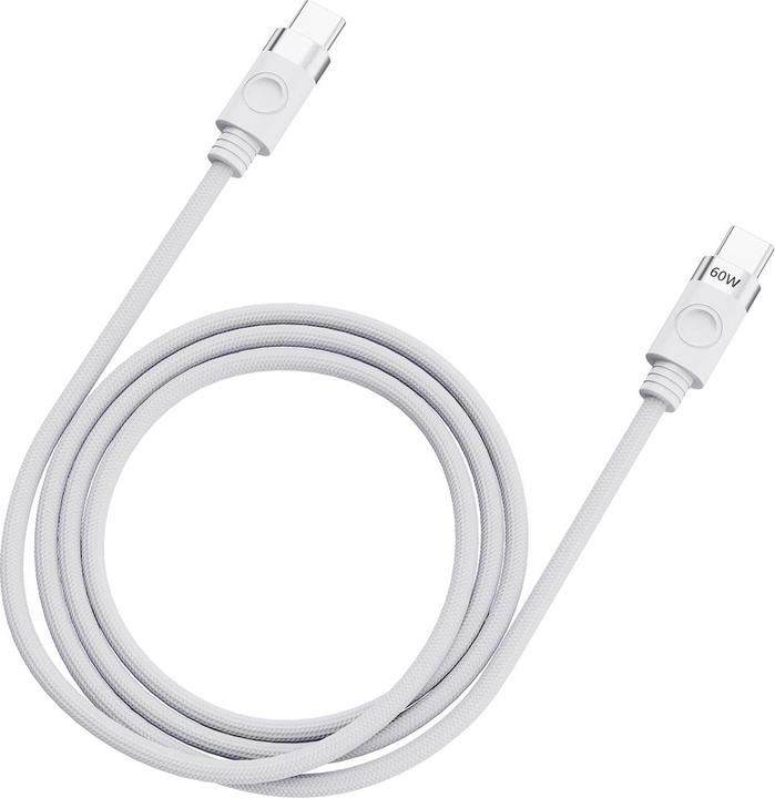 Actual product image Orico Cable CDX 60W 3A Power Delivery USB-C - USB-C 1m Cable - White (1 m, USB 2.0, 60 W)