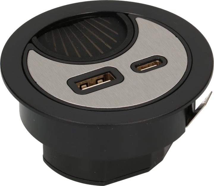 Max Hauri Office Line Kabeldurchführung mit USB/A und USB/C Charger