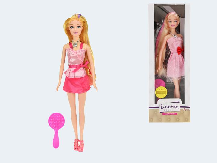 Toi-Toys Teenagerpuppe Lauren Lange Haare mit lila Strang 29 cm