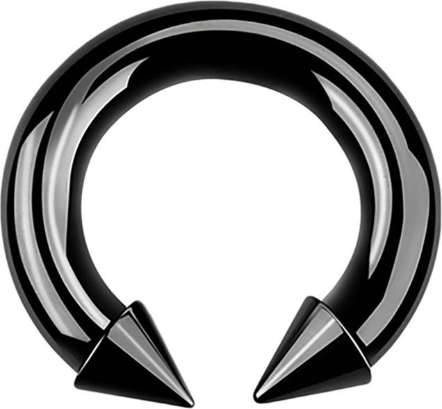 Immagine prodotto Star Piercing Campanile circolare a filettatura interna nero con due coni (senza ottone, Acciaio chirurgico 316L)