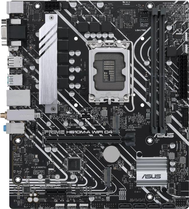 Image du produit ASUS MB PRIME -A WIFI Intel,1700,DDR4,mATX (LGA 1700, Intel H610, mATX)
