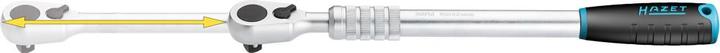 Actual product image HAZET HiPer fine-tooth reversible ratchet ∙ extendable 916HPLG ∙ Square, solid 12.5 mm (1/2 inch) ∙… (1/2")