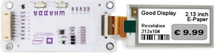 Actual product image Whadda 2.13 inch E Ink Display Module