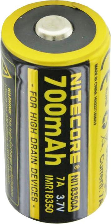 Actual product image Nitecore 18350 Li-Ion IMR Akku