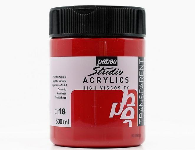 Image du produit Pebeo Acrylique fine Studio Acrylics (Carmin, 500 ml)
