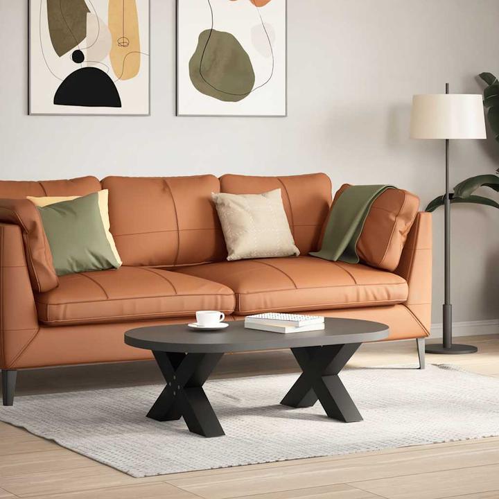 Actual product image VidaXL Coffee table legs X-shape 2 pcs. black 60x(30-31) cm steel table leg