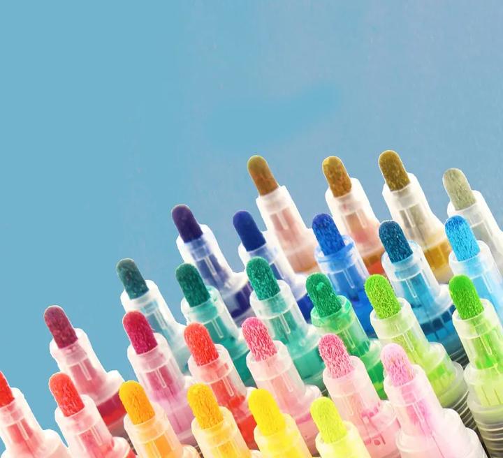 Produktbild I Am Creative Wasserfeste Acryl Permanent Marker Pigment Stifte 4mm 24er Set (Bunt, 24 x)