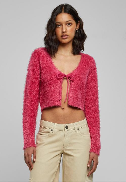 Actual product image Urban Classics Ladies Tied Cropped Feather Cardigan - 117653 (5XL)