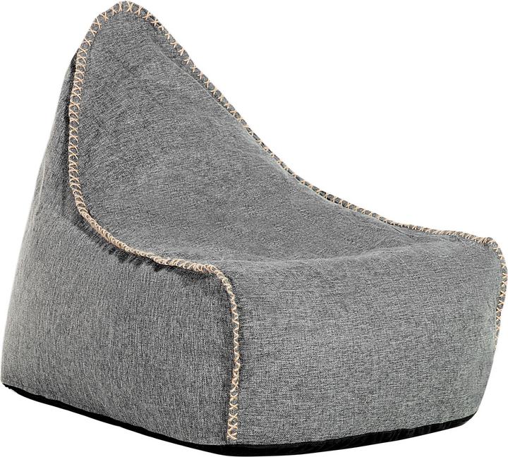 Actual product image Beliani Grey LINEN DROP beanbag