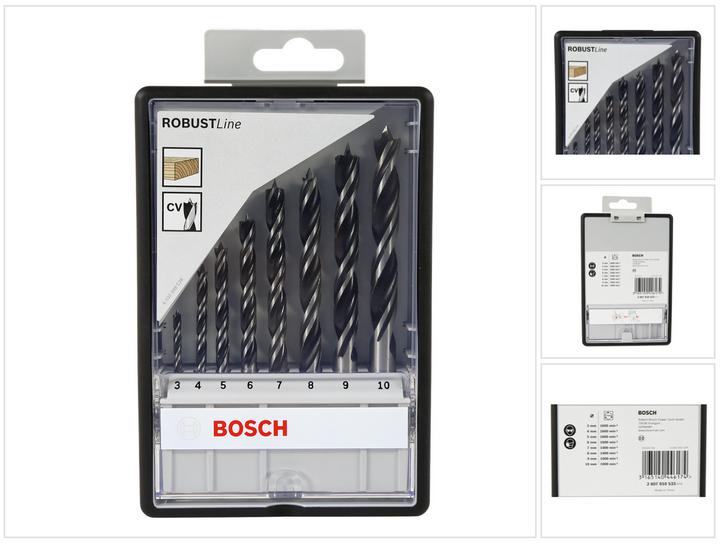 Produktbild Bosch Professional Zubehör PRO Wood Holzspiralbohrer-Set. 8-tlg. (5 mm, 6 mm, 7 mm, 8 mm, 9 mm, 10 mm, 3 mm, 4 mm)