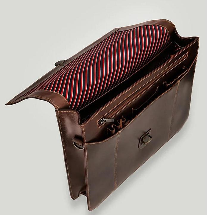 Actual product image Buckle & Seam Briefcase Sierra Brown/Stripes