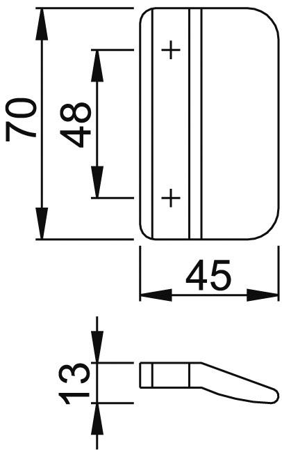 Produktbild Hoppe Balkontürgriff Länge 70 mm, Kunststoff weiss (Türgriff)