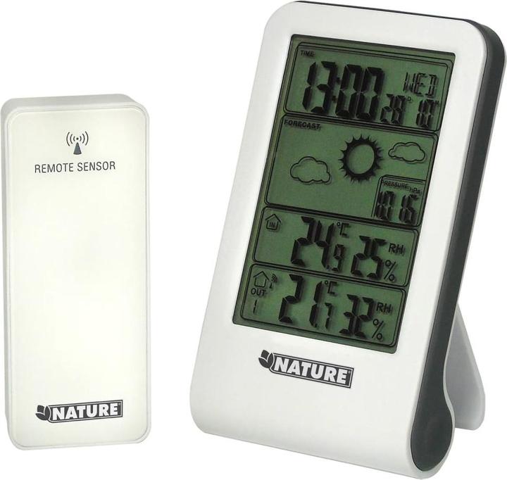 Produktbild Nature Wetterstation Digital H14x8,5x3 cm Weiss Barometer Hygrometer