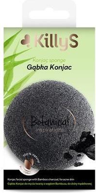Actual product image KillyS Botanical Inspirations Konjac Face Wash Sponge with Bamboo Charcoal for Acne Skin (Cleaning cloths)