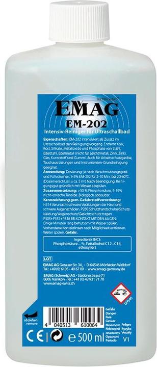 Actual product image Emag EM-202 RENSEMIDDEL TIL ULTRALYDRENSER 500ML (500 ml)