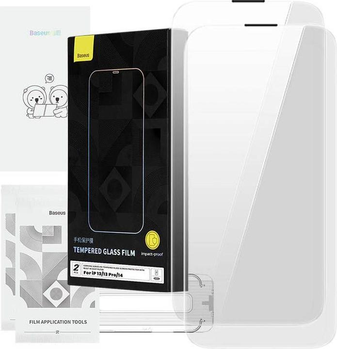 Actual product image Baseus Tempered Glass Corning for iPhone 13/13 Pro/14 with built-in dust filter (1 Piece, Apple iPhone 13)