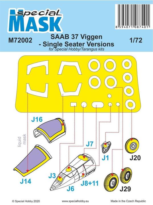 Produktbild Special Hobby SAAB 37 Viggen Single Seater Mask