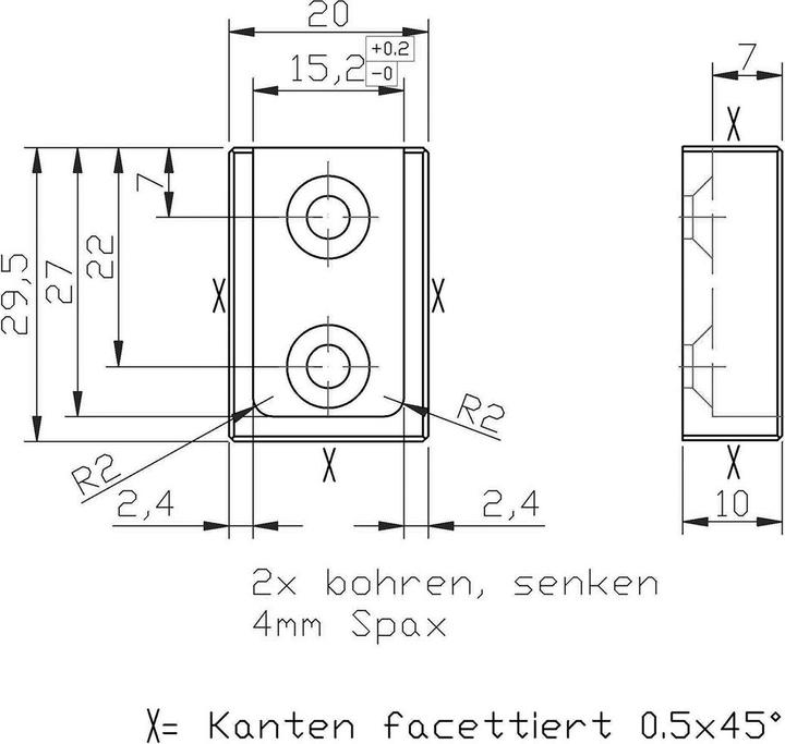 Produktbild OK-Line Schrankrohrlager eckig
