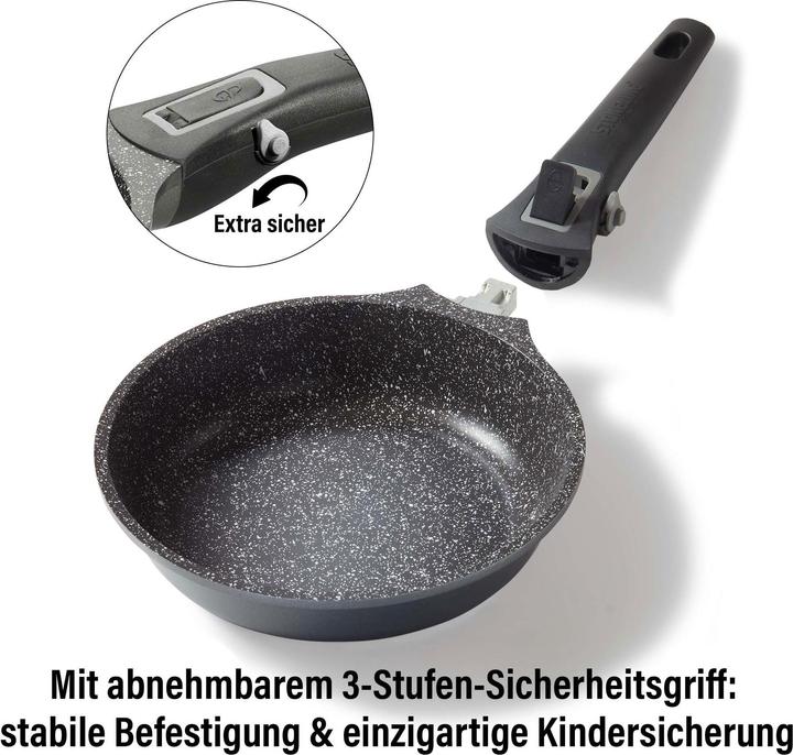 Produktbild Stoneline Imagination PLUS Kochgeschirr-Set, 8-tlg., mit abnehmbaren Griffen (Pfannenset + Topfset, Gusseisen)