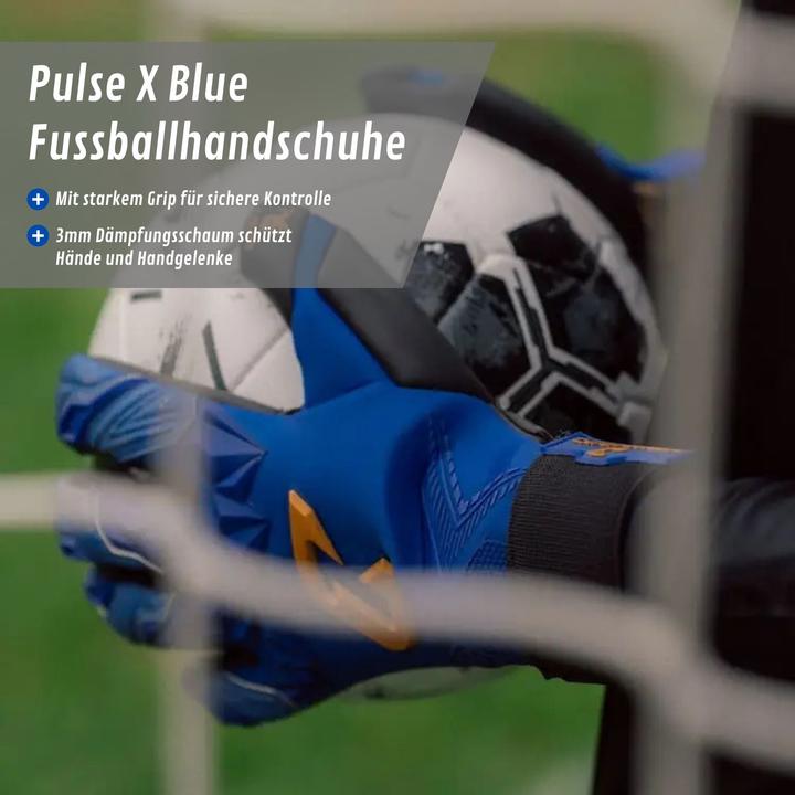 Actual product image Catch & Keep Fussballhandschuhe Pulse X Blue Gr. 10 Torwart Goalie Handschuhe (10)