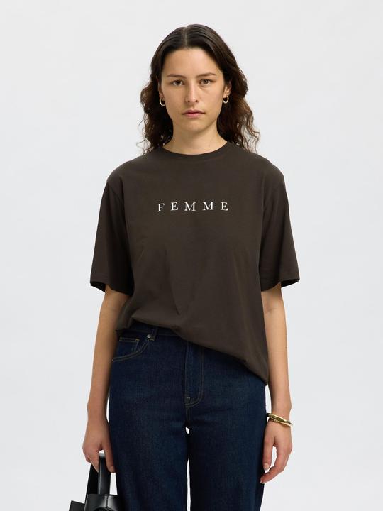 Actual product image Selected Femme Slfvilja Ss Printed Tee W Noos (XS)