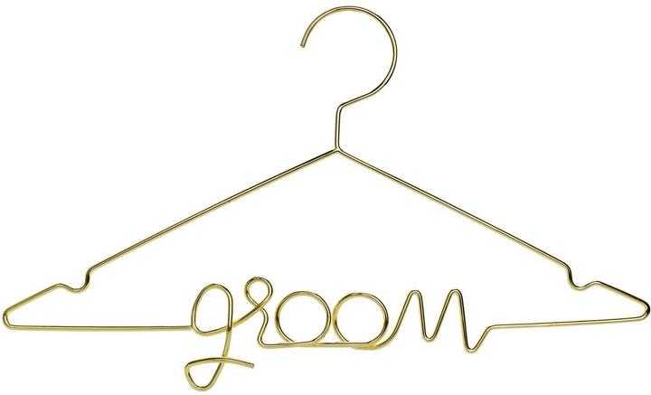 Produktbild Partydeco Partyaccessoire Kleiderbügel Groom 45 x 27 cm, Gold (1 x)