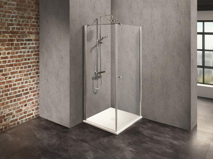 Actual product image Dusbad Shower cubicle/shower enclosure Vital 2 hinged door right + shower screen left (combination) (75 cm, 75 cm)