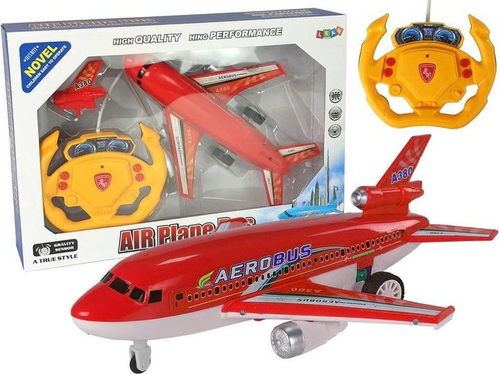 Actual product image Lean Toys Red remote-controlled 40 MHz aeroplane with lights