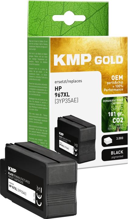 Produktbild KMP Tintenpatrone schwarz kompatibel mit HP 3JA31AE 967 XL (BK)