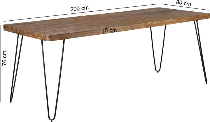 Produktbild FineBuy Esstisch Braun (80 x 200 x 76 cm)