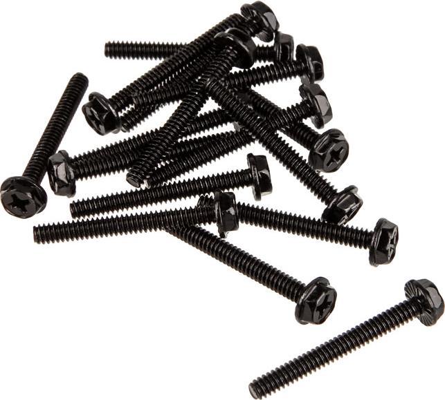 XSPC Radiator Lüfterschrauben Typ 6-32, 30mm (16 Stück) - schwarz (30 mm)