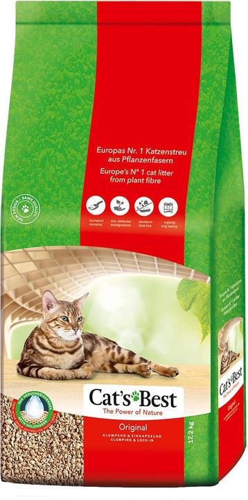 Cat's Best Litière pour chats Eco Plus (Agglomérant, Biodégradable, Absorption rapide, 17.20 kg)
