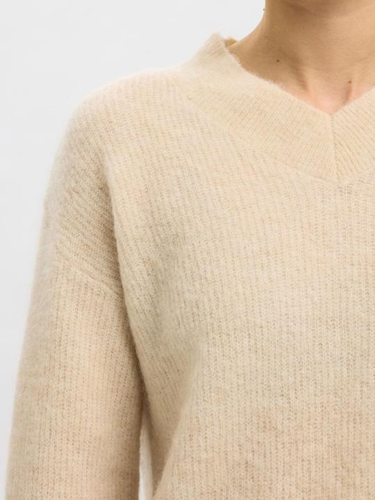 Produktbild Selected Femme Slfsia Ras Ls Knit Long V-Neck Noos (L)