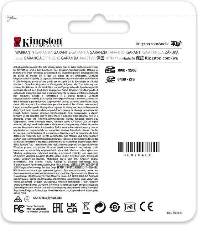 Actual product image Kingston Canvas React Plus SDXC (128 GB, SDXC, U3, UHS-II)