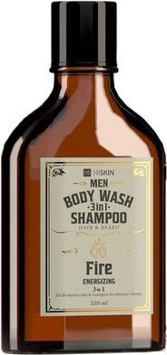 Hiskin Hiskinmen Whisky 3-In-1 Body Wash und Shampoo für Haare und Bart Feuer 330ml (330 ml)