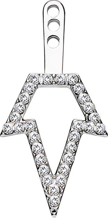 Star Piercing Ohrring Ear Jacket silber mit Kristallspeer